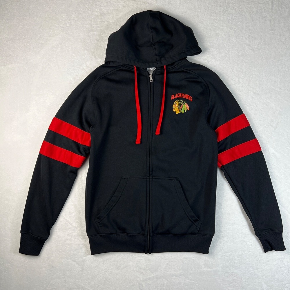 Chicago Blackhawks Hoodie Size‎ Small Full Zip NHL Embroidered Big Logo